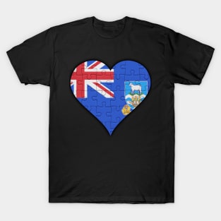 Falkland Islanders Jigsaw Puzzle Heart Design - Gift for Falkland Islanders With Falkland Islands Roots T-Shirt